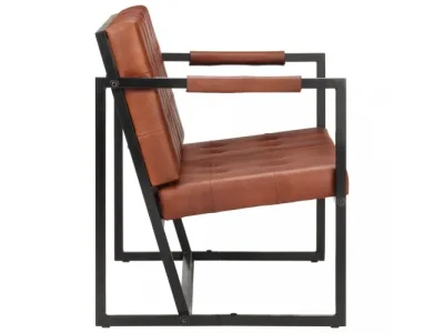 Detail produktu Pohovka 2-miestna pravá koža / oceľ Dekorhome