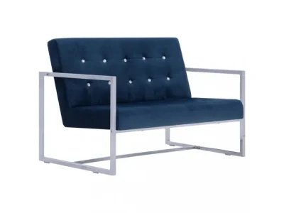 Pohovka 2-miestna zamatová látka / chróm Dekorhome