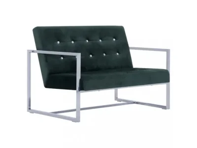 Pohovka 2-miestna zamatová látka / chróm Dekorhome