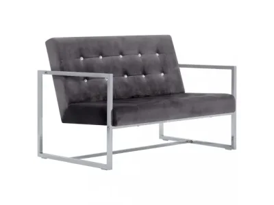 Pohovka 2-miestna zamatová látka / chróm Dekorhome