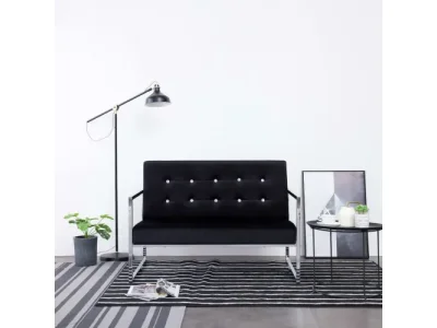 Detail produktu Pohovka 2-miestna zamatová látka / chróm Dekorhome