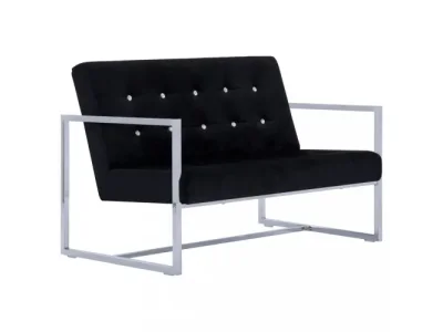 Detail produktu Pohovka 2-miestna zamatová látka / chróm Dekorhome