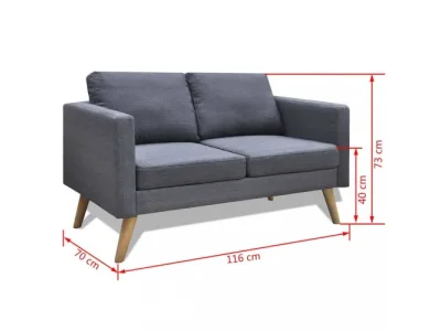 Detail produktu Sedacia súprava 2ks látka/drevo Dekorhome