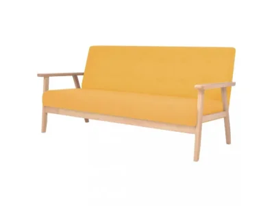 Trojmiestna pohovka textil / drevo Dekorhome