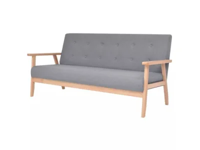 Trojmiestna pohovka textil / drevo Dekorhome