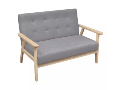 Detail produktu Dvojmiestna sedačka textil / drevo Dekorhome