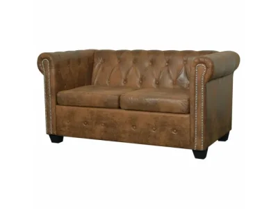 Pohovka Chesterfield 2-sedadlo umelá koža Dekorhome