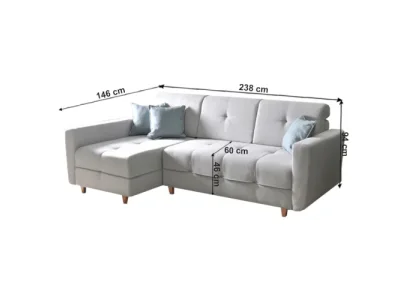 Detail produktu Sedacia súprava rozkladacia HAKAN svetlosivá / mentolová Tempo Kondela