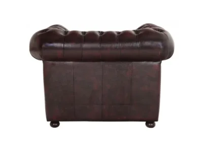 Detail produktu Pohovka jednomiestna Chesterfield Liverpool z pravej hovädzej kože New Red