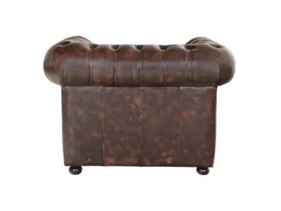 Detail produktu Pohovka jednomiestna Chesterfield Liverpool z pravej hovädzej kože Whisky