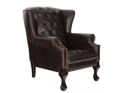 Detail produktu Kreslo Chesterfield Chester z pravej hovädzej kože Brown