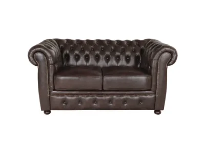 Detail produktu Pohovka dvojmiestna Chesterfield Liverpool z pravej hovädzej kože Brown