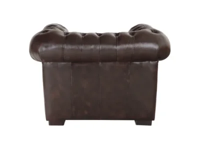 Detail produktu Pohovka jednomiestna Chesterfield Tiffy z pravej hovädzej kože Brown