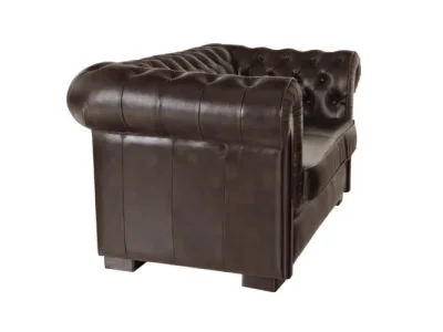Detail produktu Pohovka dvojmiestna Chesterfield Tiffy z pravej hovädzej kože Brown