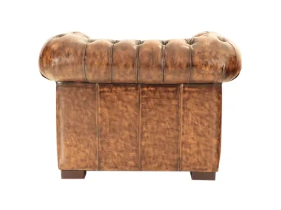 Detail produktu Pohovka jednomiestna Chesterfield Tiffy z pravej hovädzej kože Whisky