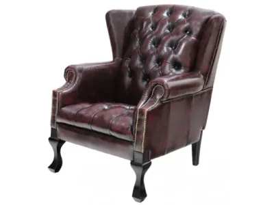 Detail produktu Kreslo Chesterfield Chester z pravej hovädzej kože New Red