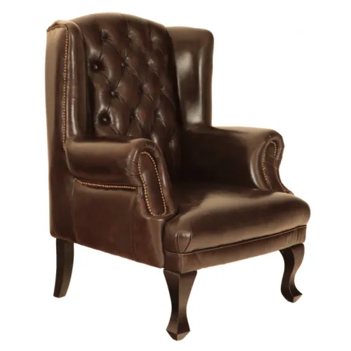 Kreslo Brusel  z pravej hovädzej kože Brown