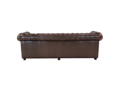 Detail produktu Pohovka štvormiestna Chesterfield Liverpool z pravej hovädzej kože Brown