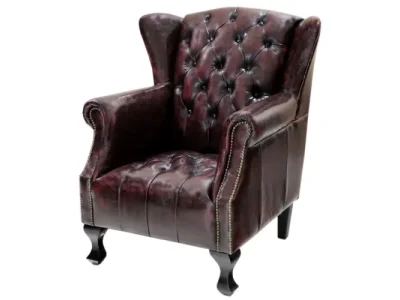 Kreslo Cardiff z pravej hovädzej kože New Red