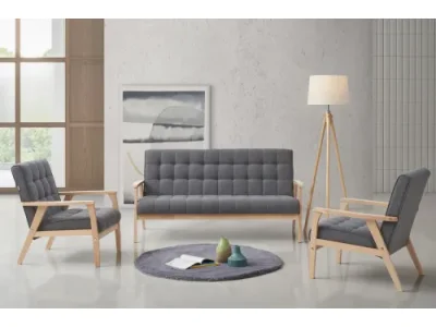 PETRONELA sedacia súprava 3 + 1 + 1, tmavošedá