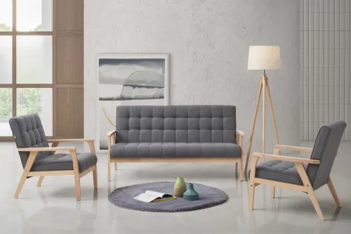 PETRONELA sedacia súprava 3 + 1 + 1, tmavošedá