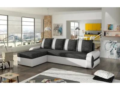 Detail produktu TIKO 2 rohová sedačka, sivý berlin 02/čierna eko