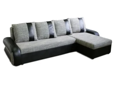 TIKO 2 rohová sedačka, sivý berlin 02/čierna eko