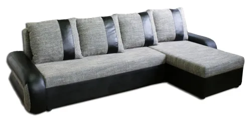 TIKO 2 rohová sedačka, sivý berlin 02/čierna eko