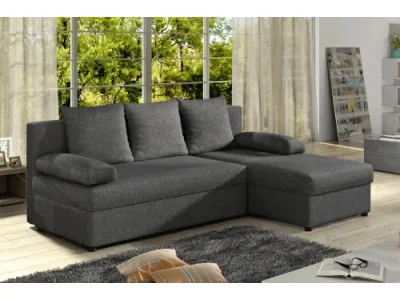 GINA malá rozkladacia rohová sedačka tmavo šedá