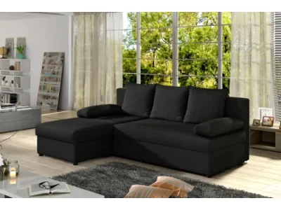GINA malá rozkladacia rohová sedačka čierna