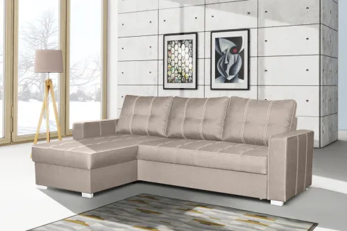 DENNY rozkladacia béžová rohová sedačka, Casablanca 2302