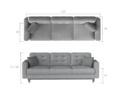 Detail produktu GARD 12 rozkladací trojsedák, Monolith 29/Monolith 09