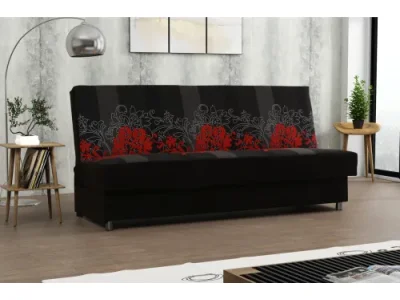 Detail produktu SAMBA rozkladacia pohovka, Kvety červené