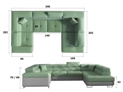 Detail produktu LUTTO účková sedačka ľavá Berlin 03/ Soft 66