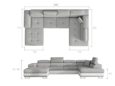 Detail produktu GAMERO 02 účková sedačka Berlin 03/ Soft 33 pravá
