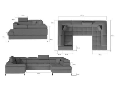 Detail produktu  TARISA 19 účková sedačka, Monolith 63 – pravý roh