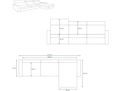 Detail produktu KRISTIAN rohová sedačka Inari 23/28, pravá