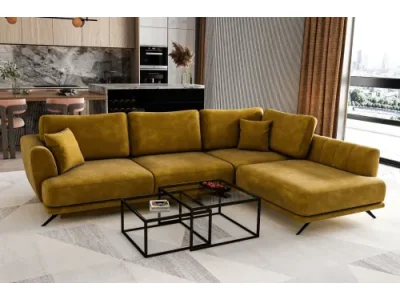 LERDE rozkladacia rohová sedačka, Nude 45, pravá