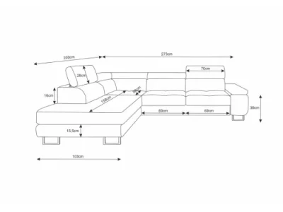 Detail produktu ANTONIO L rohová sedačka ITAKA 33, pravá