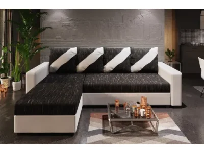 Detail produktu ASTANIA L rohová sedačka s pásikavými vankúšmi K10D511 L