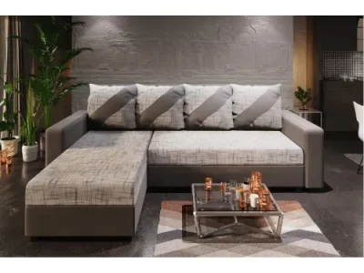 Detail produktu ASTANIA L rohová sedačka s pásikavými vankúšmi K18D4 L