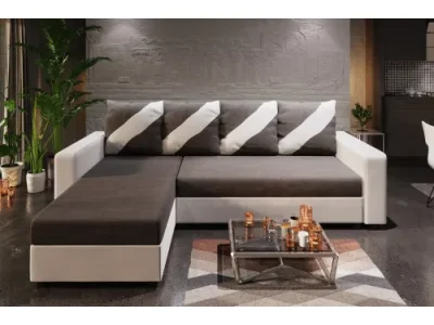 Detail produktu ASTANIA L rohová sedačka s pásikavými vankúšmi S5D511 L