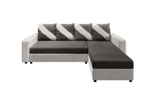 ASTANIA L rohová sedačka s pásikavými vankúšmi S5D511 P