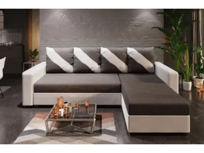 Detail produktu ASTANIA L rohová sedačka s pásikavými vankúšmi S5D511 P