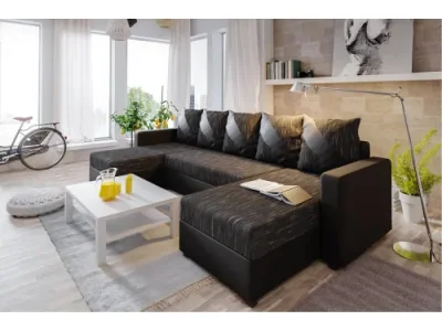 Detail produktu ASTANIA U účková sedačka s pásikavými vankúšmi K10D8