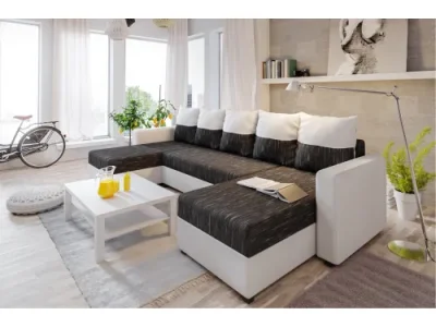 Detail produktu ASTANIA U účková sedačka s pásikavými vankúšmi K10D511