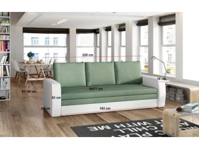 Detail produktu UNISA 02 pohovka, biela-svetlošedá