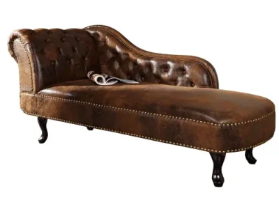 Estila Luxusná leňoška Chesterfield Brown Antik Look