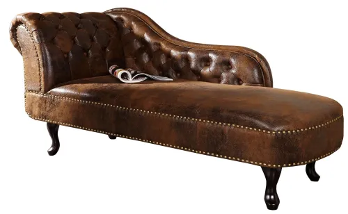 Estila Luxusná leňoška Chesterfield Brown Antik Look
