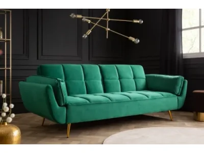 Estila Art-deco dizajnová sedačka Rimadea v smaragdovozelenej farbe 215cm